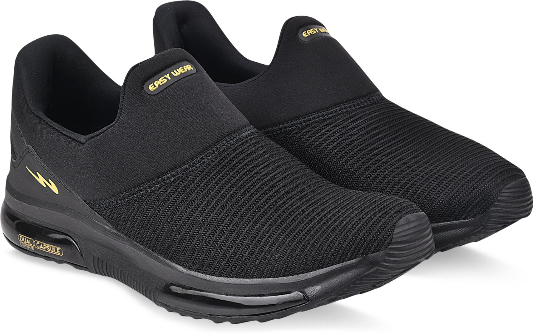 CAMPUS ROCKEE Men's Slip-On Walking Shoes (Black/Golden) - Prince Boot House - Image 2