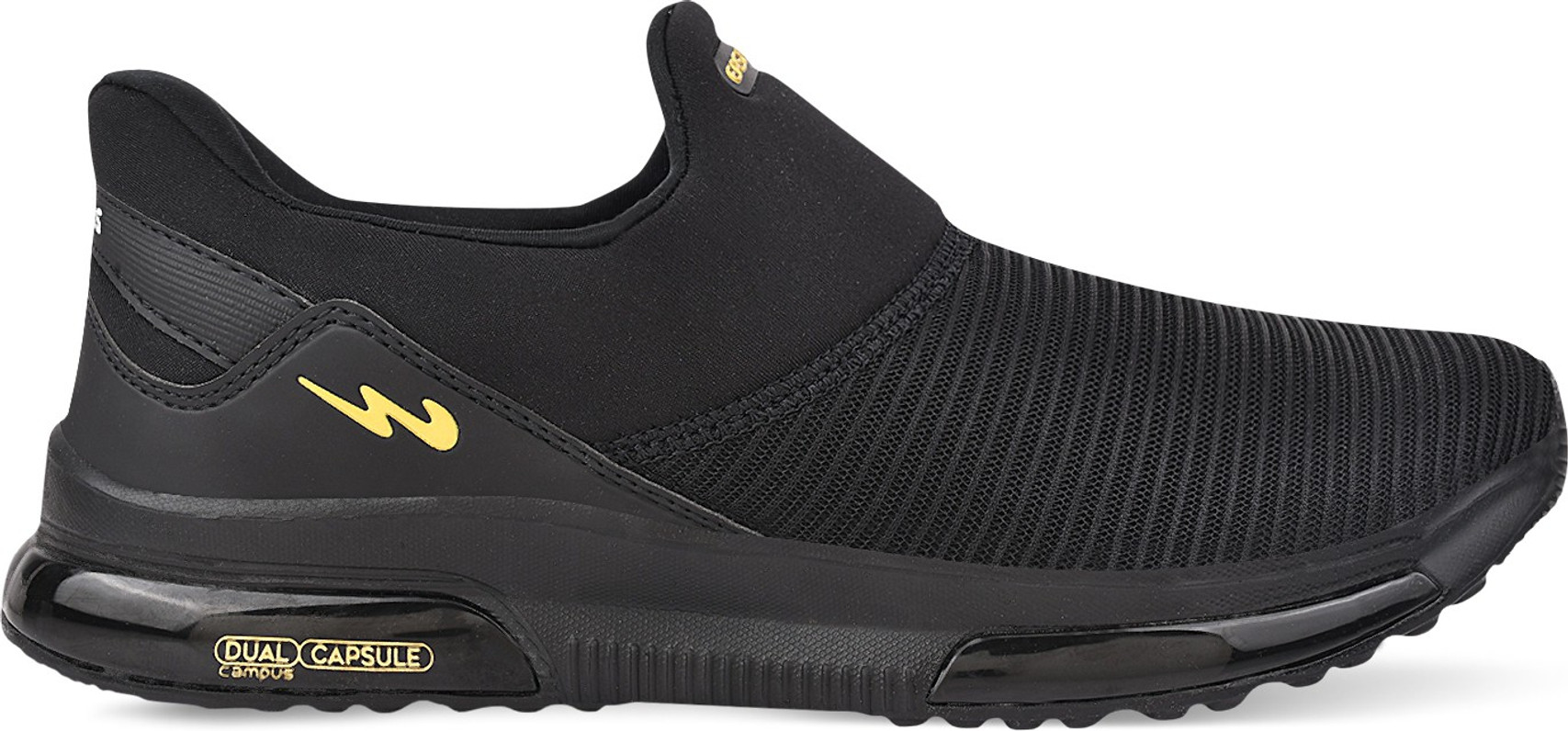 CAMPUS ROCKEE Men's Slip-On Walking Shoes (Black/Golden) - Prince Boot House - Image 3