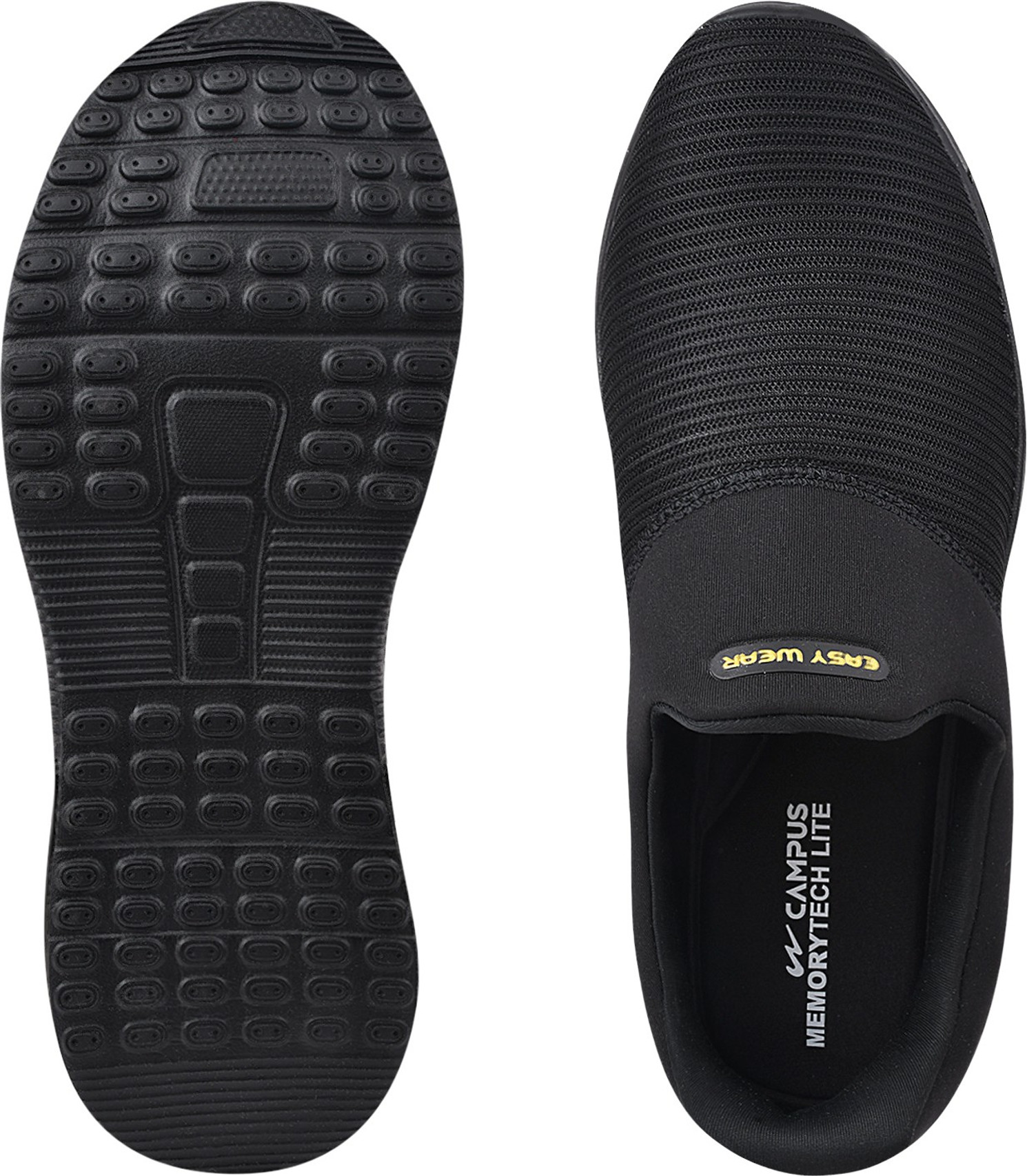CAMPUS ROCKEE Men's Slip-On Walking Shoes (Black/Golden) - Prince Boot House - Image 6