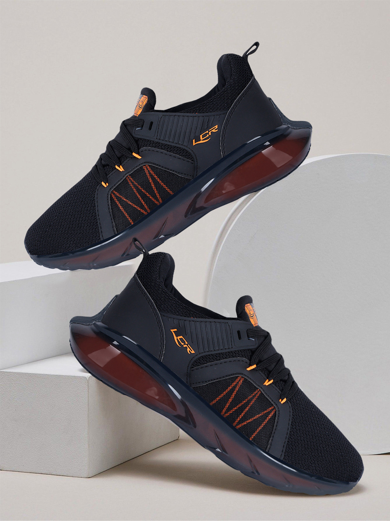 LANCER RAMBO-195 Men's Premium Running Shoes (Black/Orange) - Prince Boot House - Image 6