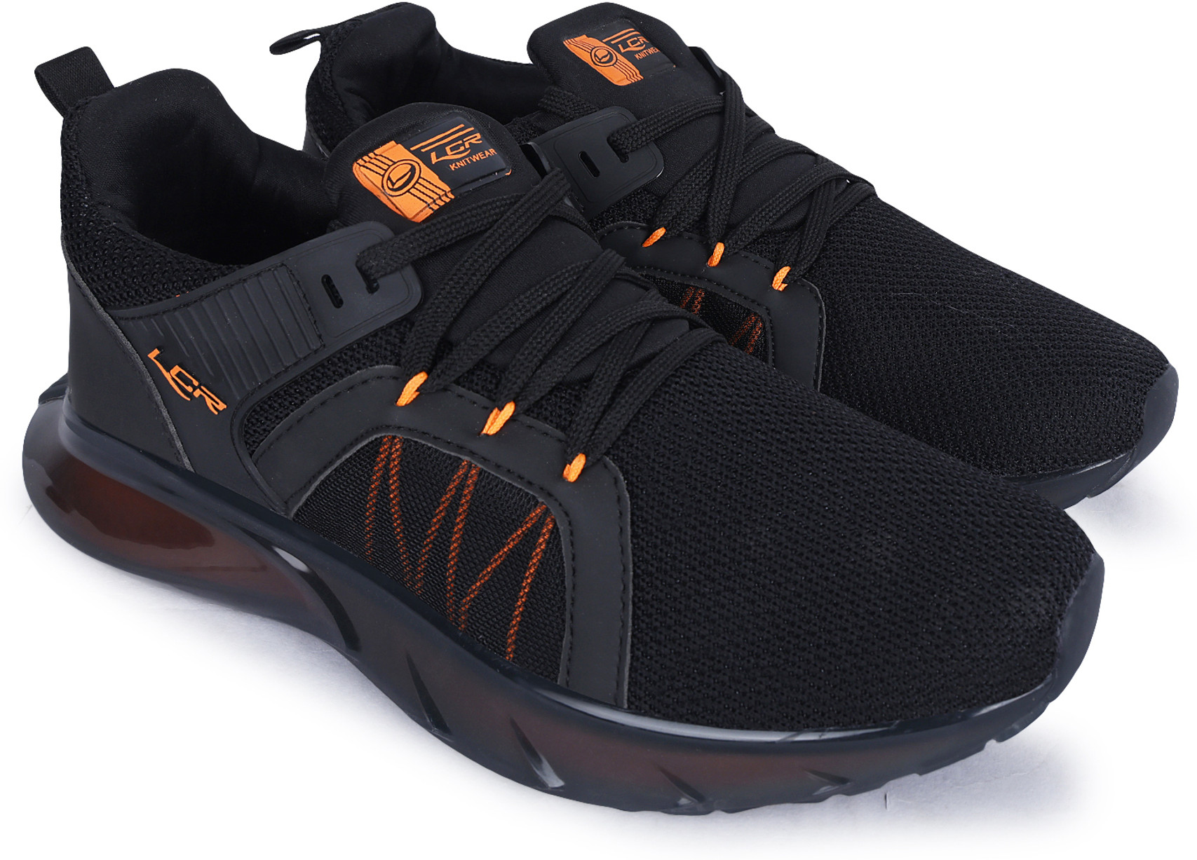 LANCER RAMBO-195 Men's Premium Running Shoes (Black/Orange) - Prince Boot House