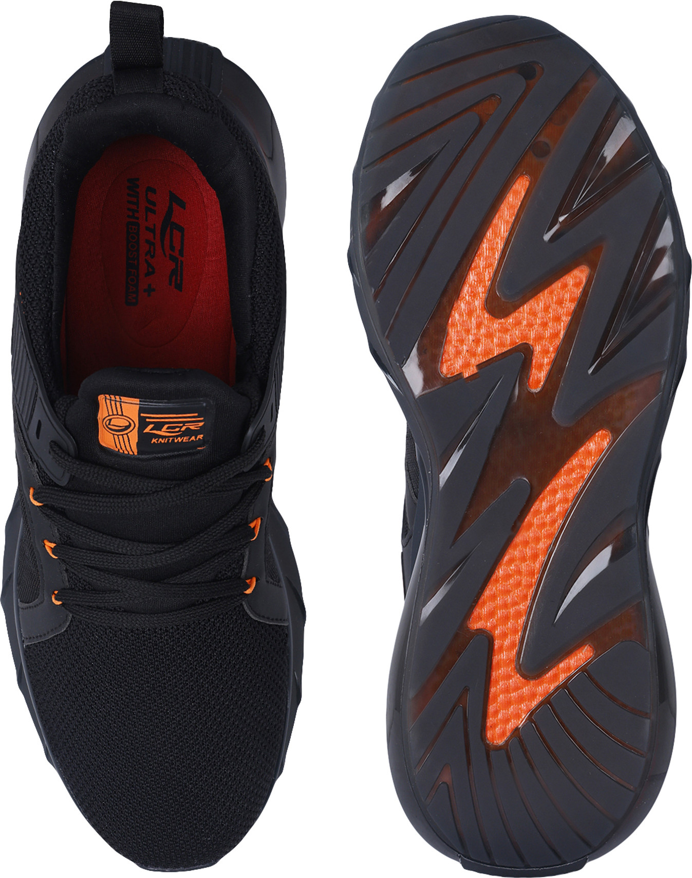 LANCER RAMBO-195 Men's Premium Running Shoes (Black/Orange) - Prince Boot House - Image 4