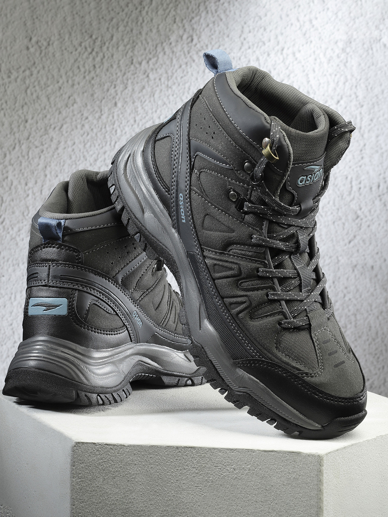 ASIAN Men's High-Ankle Hiking & Snow Boots (Dark Grey) - Prince Boot House
