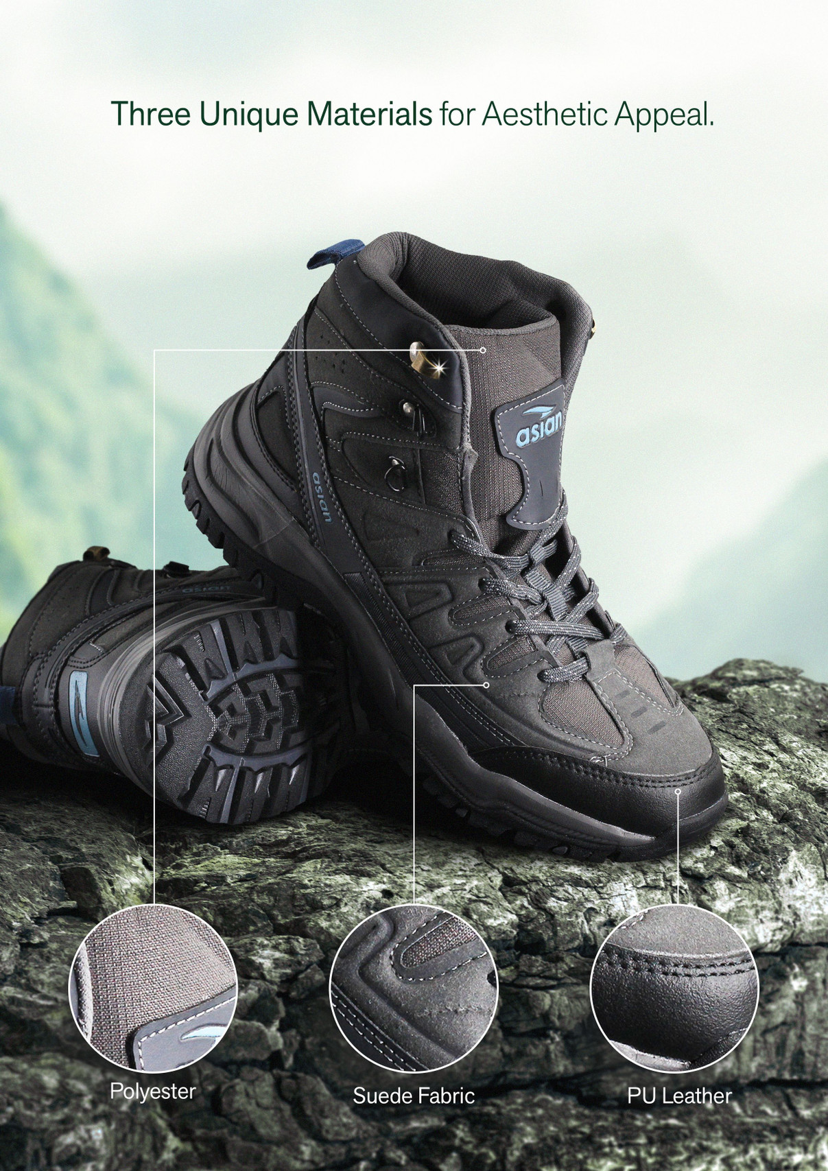 ASIAN Men's High-Ankle Hiking & Snow Boots (Dark Grey) - Prince Boot House - Image 8