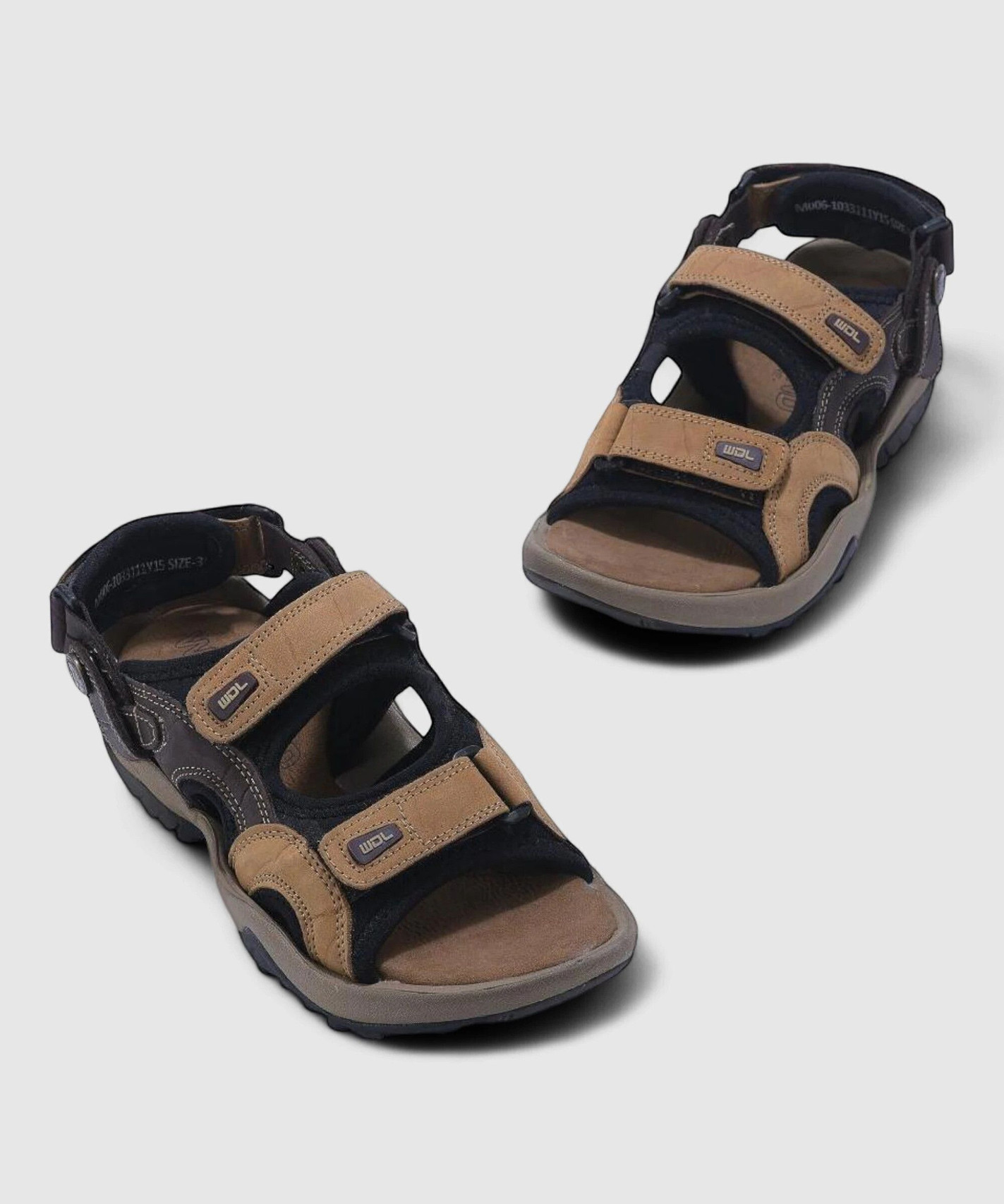 WOODLAND Men's Premium Leather Sandals & Floaters (Khaki) - Prince Boot House - Image 7