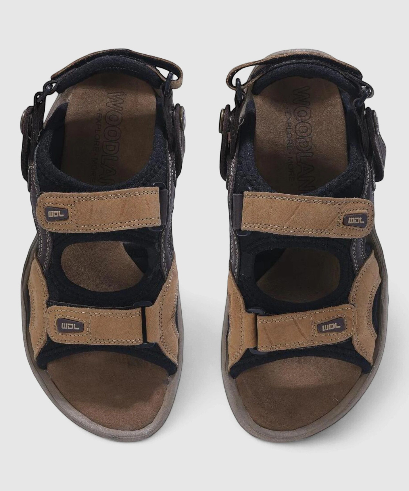 WOODLAND Men's Premium Leather Sandals & Floaters (Khaki) - Prince Boot House - Image 6