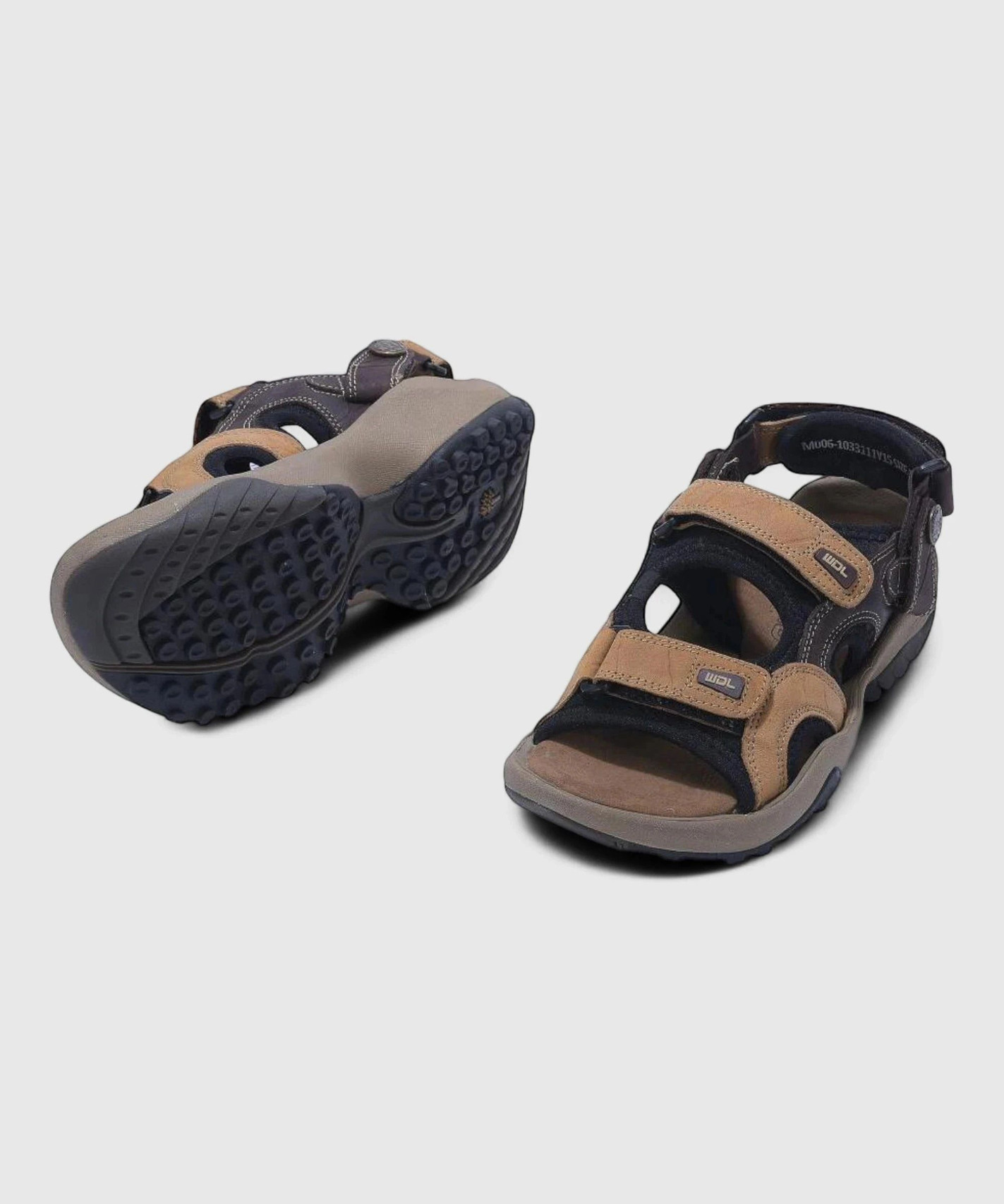 WOODLAND Men's Premium Leather Sandals & Floaters (Khaki) - Prince Boot House - Image 5