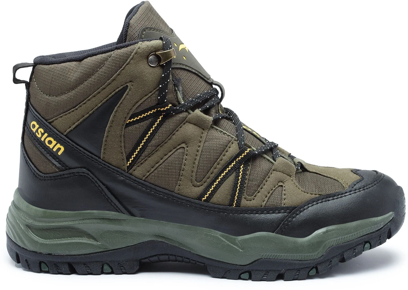 ASIAN Everest-21 Men's High-Ankle Trekking & Hiking Boots (Olive Black) - Prince Boot House - Image 4