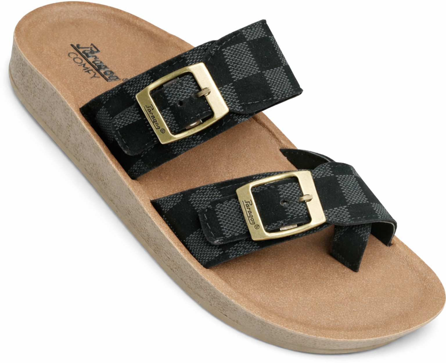 Paragon Men’s Dual Buckle Checkered Comfort Sandals - Prince Boot House - Image 2