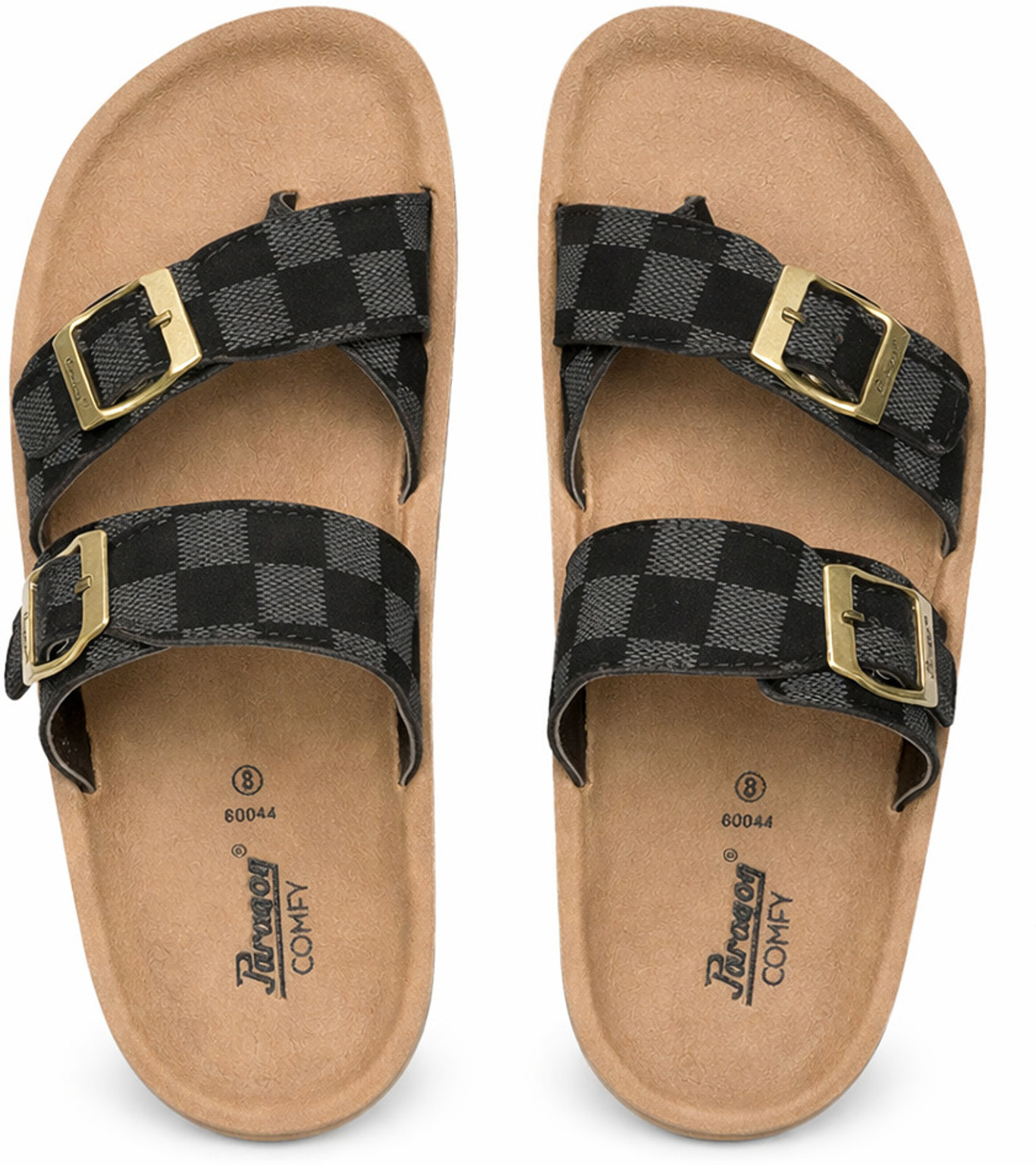 Paragon Men’s Dual Buckle Checkered Comfort Sandals - Prince Boot House