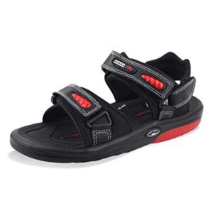 Adda CHARGE Men Black & Red Sporty Lightweight Velcro Sandals