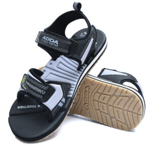 Adda Men Black & Grey Lightweight Comfort Outdoor Sandals