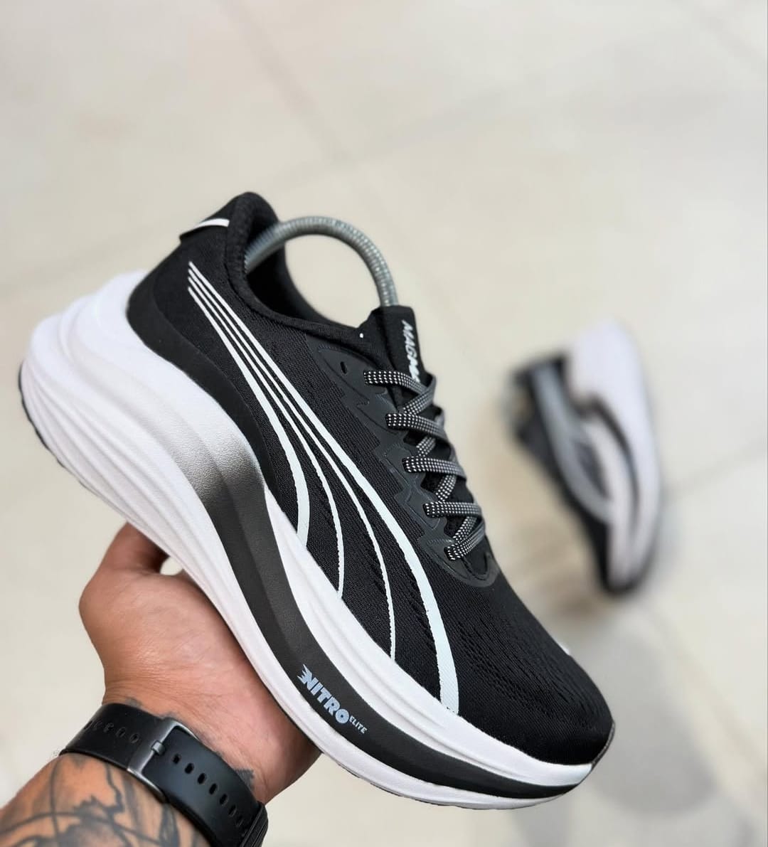 Puma Nitro Elite Running Shoes – Black & White Edition | Prince Boot House
