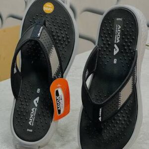 Adda Men Black Extra Soft Acupressure Comfort Flip-Flops