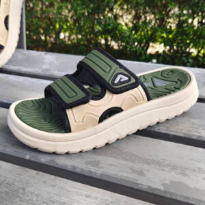 Adda 25B02-M8 Men Olive Green & Beige Comfort Adjustable Slides